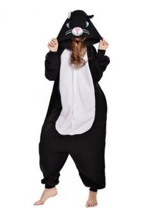 Homme Deguisement Pyjama Combinaison Chat Femme Nouveau Chat Noir